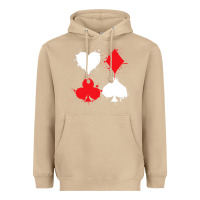 Mushroom playing cards poker heart spade club Heavyweight Hoodie - linhVisuals