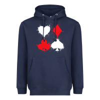 Navy playing cards poker heart spade club Heavyweight Hoodie - linhVisuals