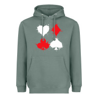 Sage playing cards poker heart spade club Heavyweight Hoodie - linhVisuals