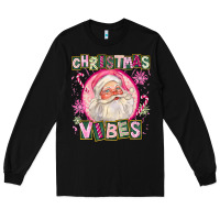 Pink Christmas Vibes Santa Long Sleeve Tee | Teevron