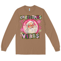Toasted Coconut Pink Christmas Vibes Santa Long Sleeve Tee - FaDigitalArtStudio