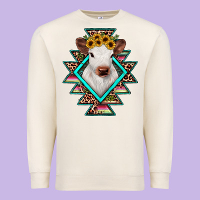 Heifer Cowhide Aztec Premium Sweatshirt Designed By Jahusdesignshop