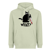 Matcha Halloween Cat With Knife What Heavyweight Hoodie - linhVisuals