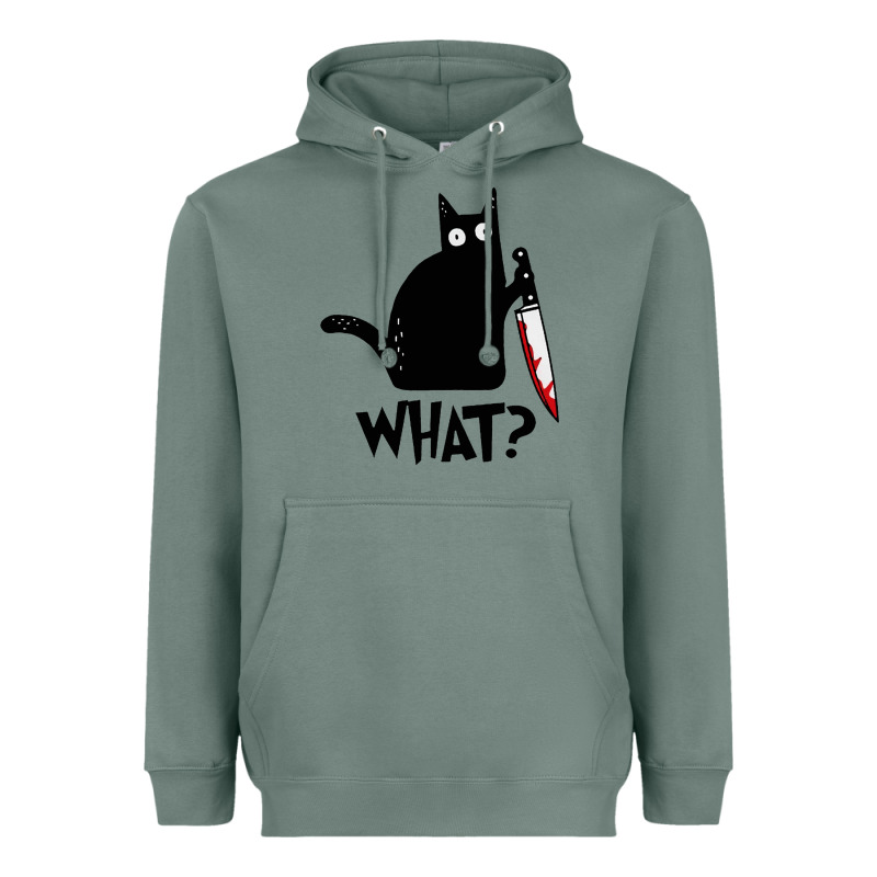 Halloween Cat With Knife What Heavyweight Hoodie by linhVisuals | Teevron