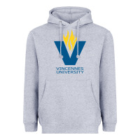 Heather Grey university of vincennes Heavyweight Hoodie - linhVisuals
