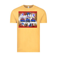 Vintage Mustard Western Happy Fourth Of July Vintage Tee - FaDigitalArtStudio