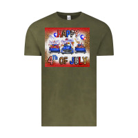 Vintage Olive Western Happy Fourth Of July Vintage Tee - FaDigitalArtStudio