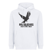 White noel gallagher's high flying birds classic Heavyweight Hoodie - linhVisuals