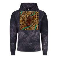 Cloud Black safari animals turquoise glitter seamless pattern Vintage Hoodie - BundleAndBundleShop