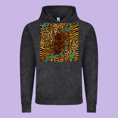 Safari Animals Turquoise Glitter Seamless Pattern Vintage Hoodie Designed By Bundleandbundleshop