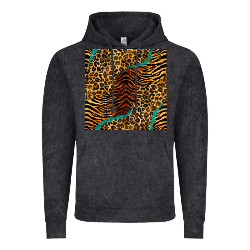 Safari Animals Turquoise Glitter Seamless Pattern Vintage Hoodie by BundleAndBundleShop | Teevron