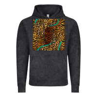 Vintage Black safari animals turquoise glitter seamless pattern Vintage Hoodie - BundleAndBundleShop