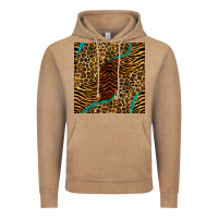 Vintage Coffee safari animals turquoise glitter seamless pattern Vintage Hoodie - BundleAndBundleShop