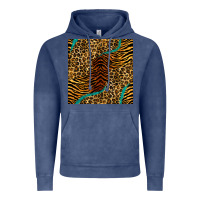 Vintage Denim safari animals turquoise glitter seamless pattern Vintage Hoodie - BundleAndBundleShop