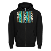 Black gemstone sunflower cowhide brushstroke Zipper Hoodie - AdoDesignShop