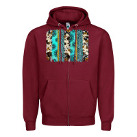 Burgundy gemstone sunflower cowhide brushstroke Zipper Hoodie - AdoDesignShop