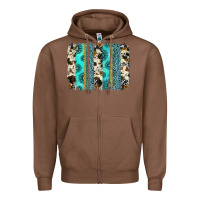 Chestnut gemstone sunflower cowhide brushstroke Zipper Hoodie - AdoDesignShop