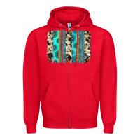 Red gemstone sunflower cowhide brushstroke Zipper Hoodie - AdoDesignShop