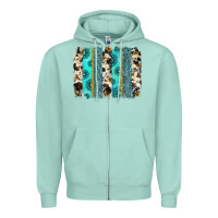 Gemstone Sunflower Cowhide Brushstroke Zipper Hoodie | Teevron