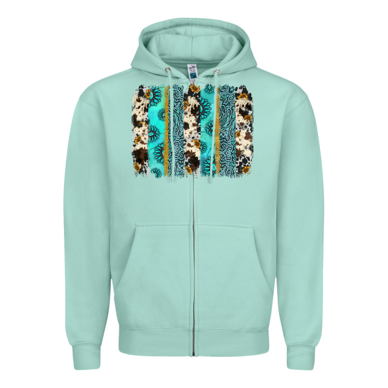 Gemstone Sunflower Cowhide Brushstroke Zipper Hoodie by AdoDesignShop | Teevron