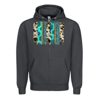 Smoke gemstone sunflower cowhide brushstroke Zipper Hoodie - AdoDesignShop