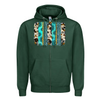 Sports Green gemstone sunflower cowhide brushstroke Zipper Hoodie - AdoDesignShop