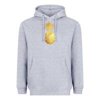 Heather Grey gold pineapple Heavyweight Hoodie - linhVisuals