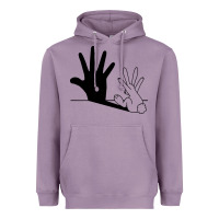 Lavender rabbit hand shadow Heavyweight Hoodie - linhVisuals