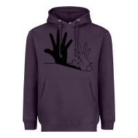 Plum rabbit hand shadow Heavyweight Hoodie - linhVisuals