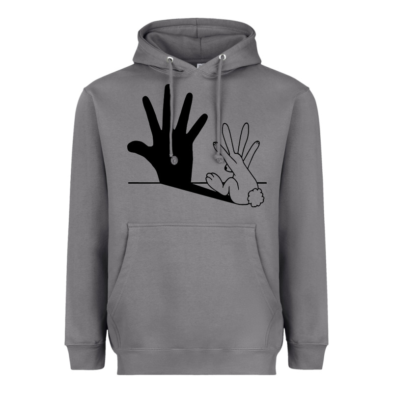 Rabbit Hand Shadow Heavyweight Hoodie by linhVisuals | Teevron