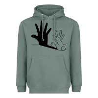 Sage rabbit hand shadow Heavyweight Hoodie - linhVisuals