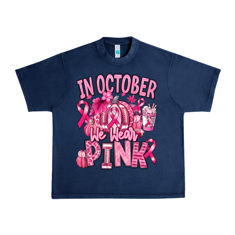 In October We Wear Pink American Football Urban Heavy Tee by RanaPortraitStore | Teevron