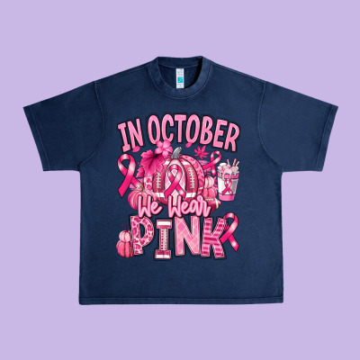 In October We Wear Pink American Football Urban Heavy Tee Designed By Ranaportraitstore