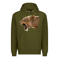 Army Green Puma Head Premium Hoodie - LillyAllenDesigns