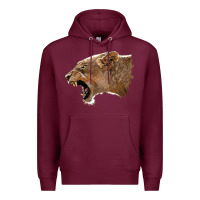 Burgundy Puma Head Premium Hoodie - LillyAllenDesigns