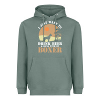 Sage boxer beer dog lover t  shirt boxer beer dog lover t  shirt Heavyweight Hoodie - linhVisuals