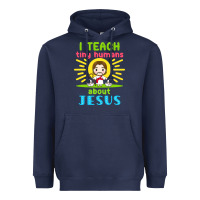 Navy i teach tiny humans about jesus Heavyweight Hoodie - linhVisuals