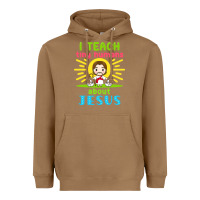 Toasted Coconut i teach tiny humans about jesus Heavyweight Hoodie - linhVisuals