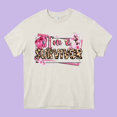 Im A Survivor Cancer Awareness Heavy Core Tee Designed By Cowgirlartshop