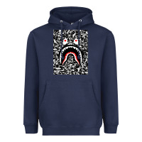 Navy Bape Shark Army Heavyweight Hoodie - linhVisuals