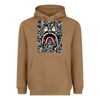 Toasted Coconut Bape Shark Army Heavyweight Hoodie - linhVisuals