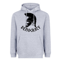 Heather Grey democracy Heavyweight Hoodie - linhVisuals