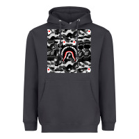 Smoke Bape Shark Army Heavyweight Hoodie - linhVisuals