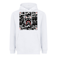 White Bape Shark Army Heavyweight Hoodie - linhVisuals
