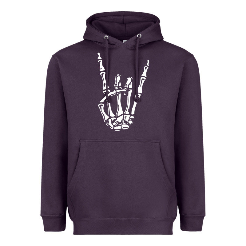 Rock On Skeleton Hand Heavyweight Hoodie by linhVisuals | Teevron