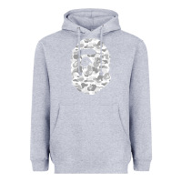Heather Grey Gorilla Head Shot Heavyweight Hoodie - linhVisuals