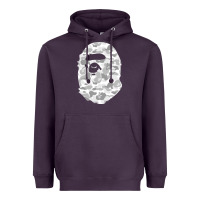 Plum Gorilla Head Shot Heavyweight Hoodie - linhVisuals