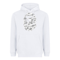 White Gorilla Head Shot Heavyweight Hoodie - linhVisuals
