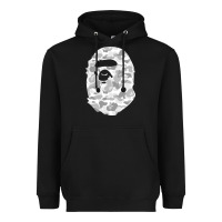 Black Gorilla Head Shot Heavyweight Hoodie - linhVisuals