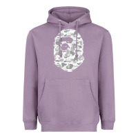Lavender Gorilla Head Shot Heavyweight Hoodie - linhVisuals
